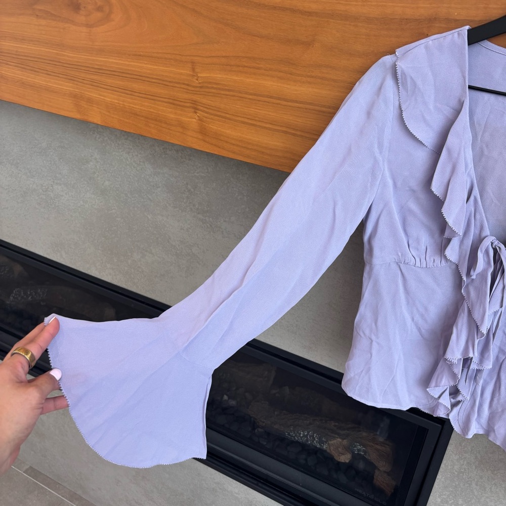 Reformation Lavender Ruffle Blouse - Picture 8 of 15